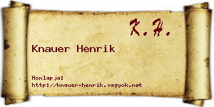 Knauer Henrik névjegykártya